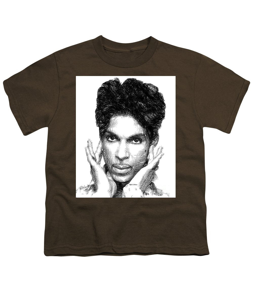 Youth T-Shirt - Prince - Tribute Sketch In Black And White 2