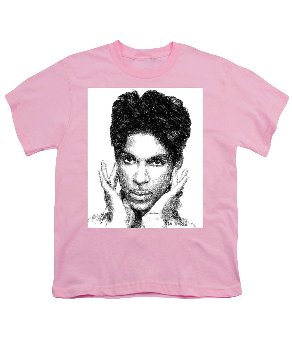 Youth T-Shirt - Prince - Tribute Sketch In Black And White 2