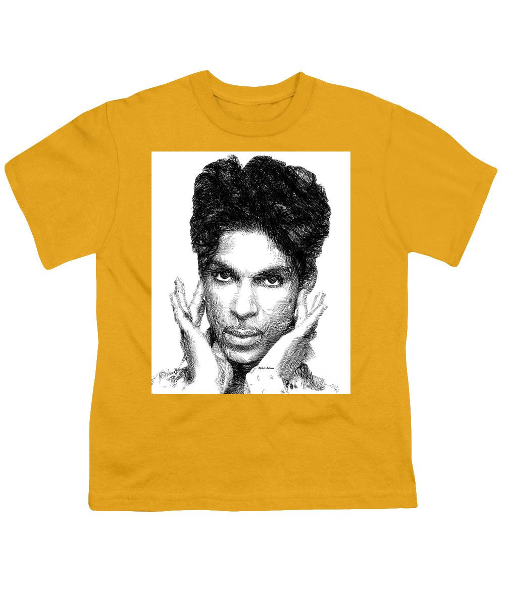 Youth T-Shirt - Prince - Tribute Sketch In Black And White 2