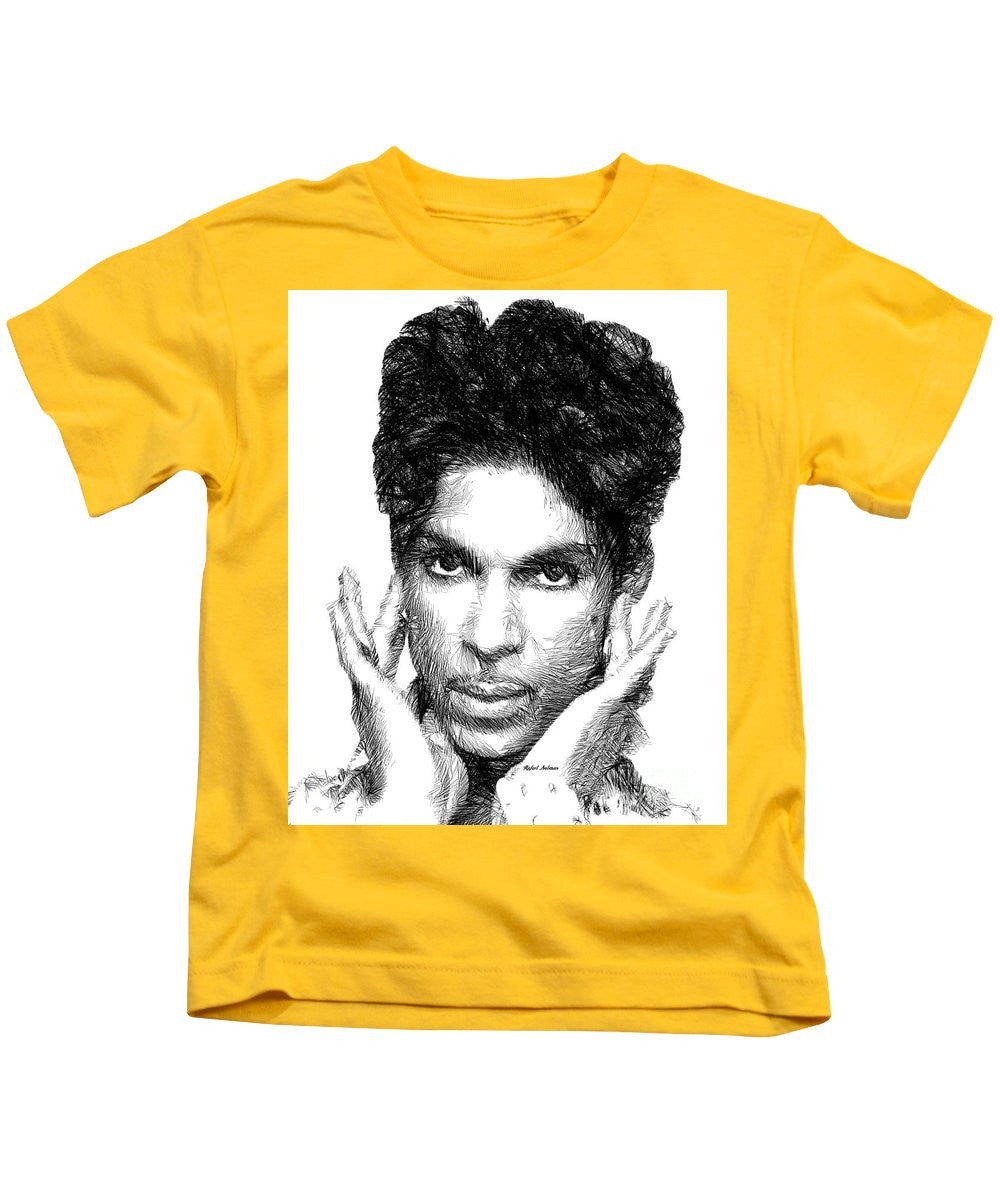 Kids T-Shirt - Prince - Tribute Sketch In Black And White 2