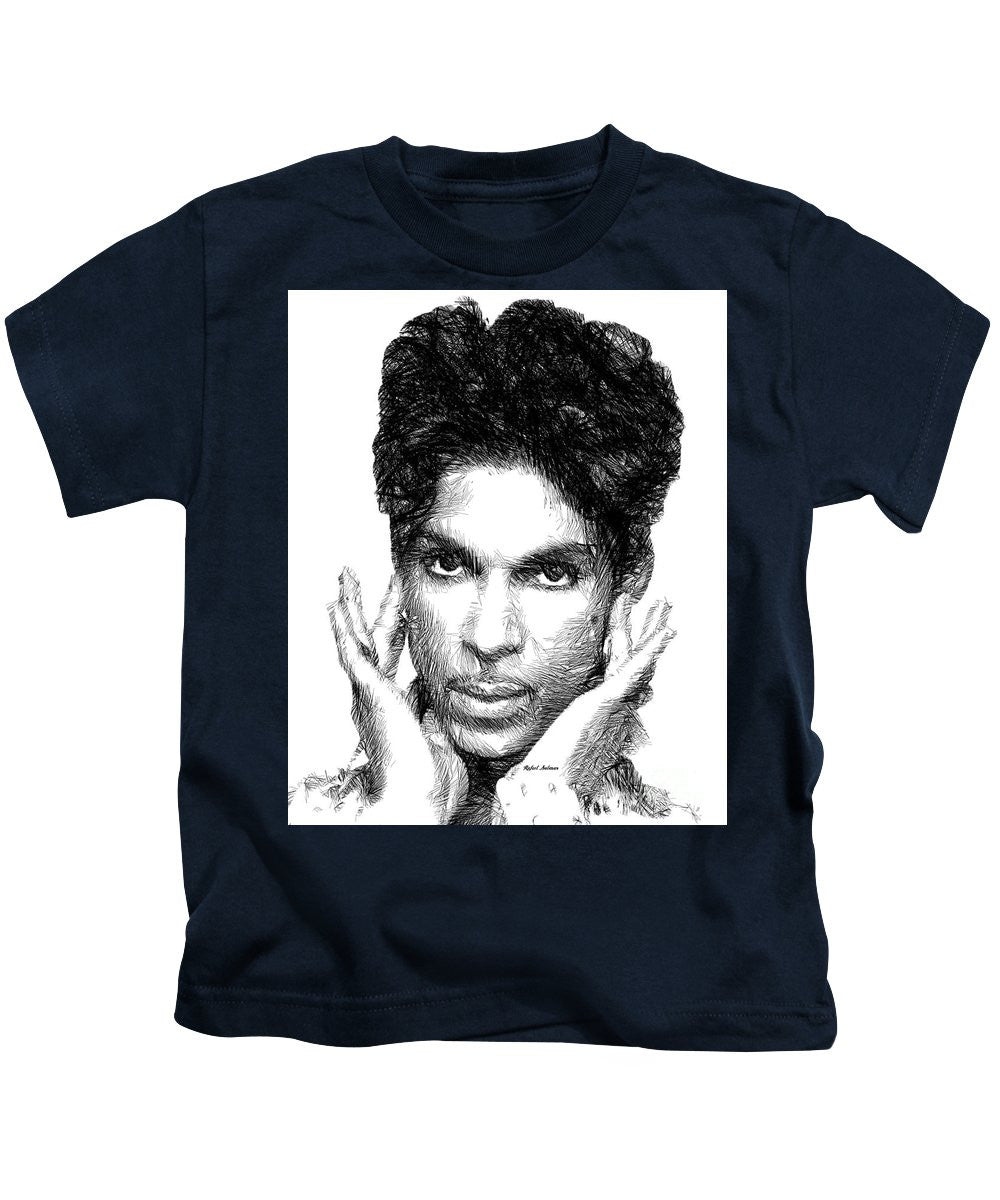 Kids T-Shirt - Prince - Tribute Sketch In Black And White 2