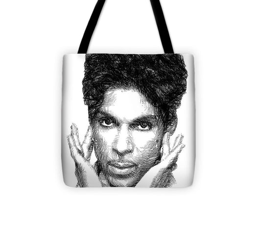 Sac fourre-tout - Prince - Esquisse hommage en noir et blanc 2