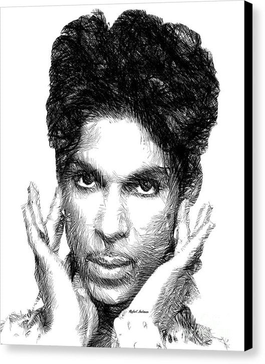 Impression sur toile - Prince - Croquis hommage en noir et blanc 2