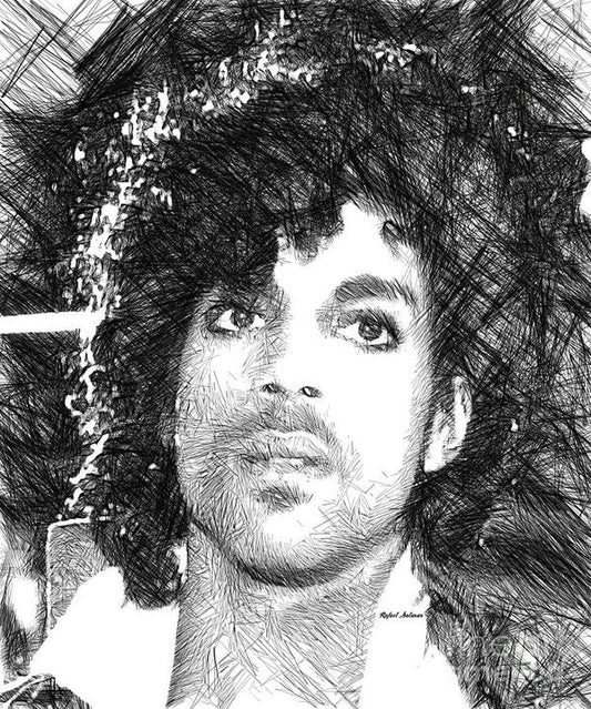 Art Print - Prince - Tribute Sketch In Black And White 3