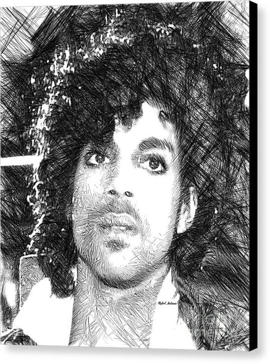 Impression sur toile - Prince - Croquis hommage en noir et blanc 3