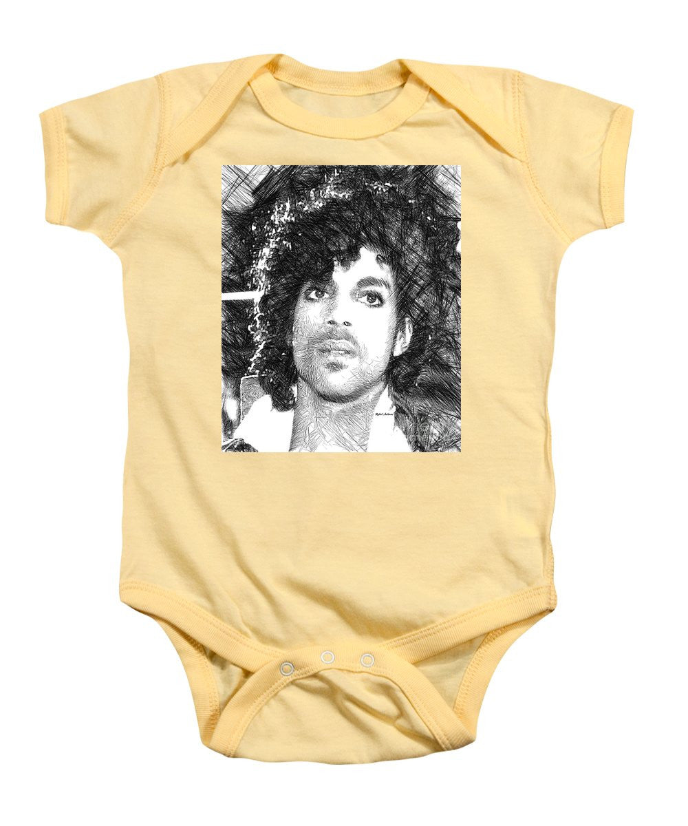 Grenouillère pour bébé - Prince - Esquisse hommage en noir et blanc 3