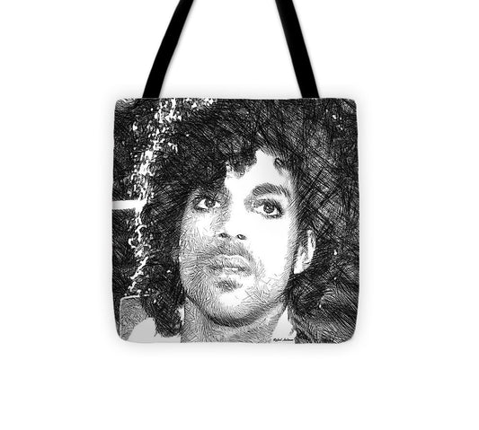 Sac fourre-tout - Prince - Esquisse hommage en noir et blanc 3