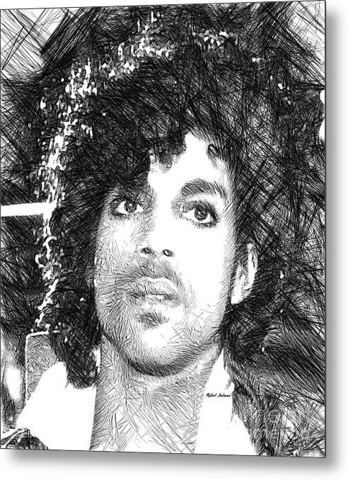 Metal Print - Prince - Tribute Sketch In Black And White 3
