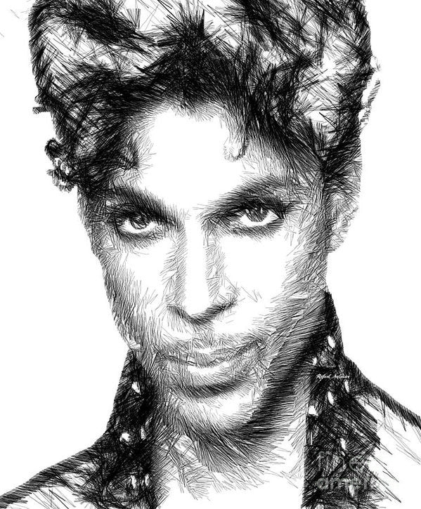 Art Print - Prince - Tribute Sketch In Black And White