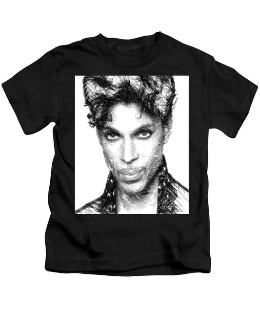 Kids T-Shirt - Prince - Tribute Sketch In Black And White