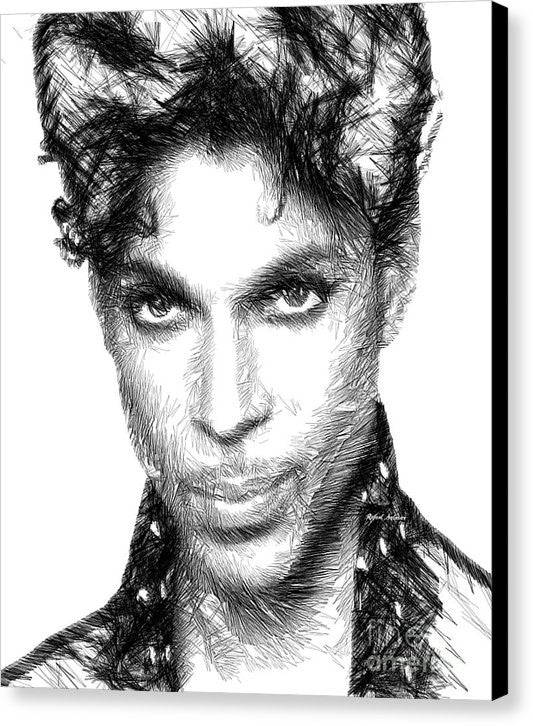 Impression sur toile - Prince - Croquis hommage en noir et blanc