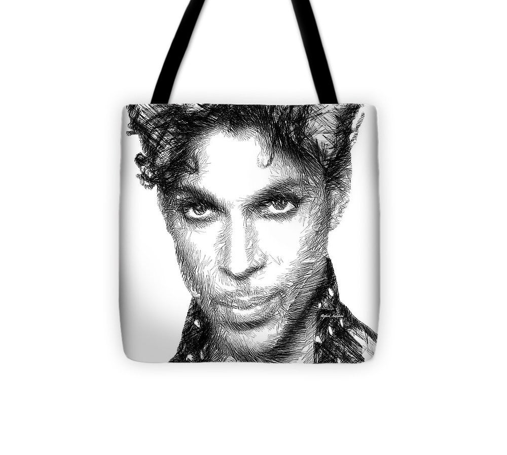 Sac fourre-tout - Prince - Croquis hommage en noir et blanc