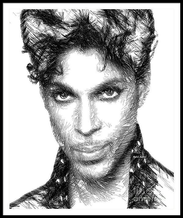 Framed Print - Prince - Tribute Sketch In Black And White