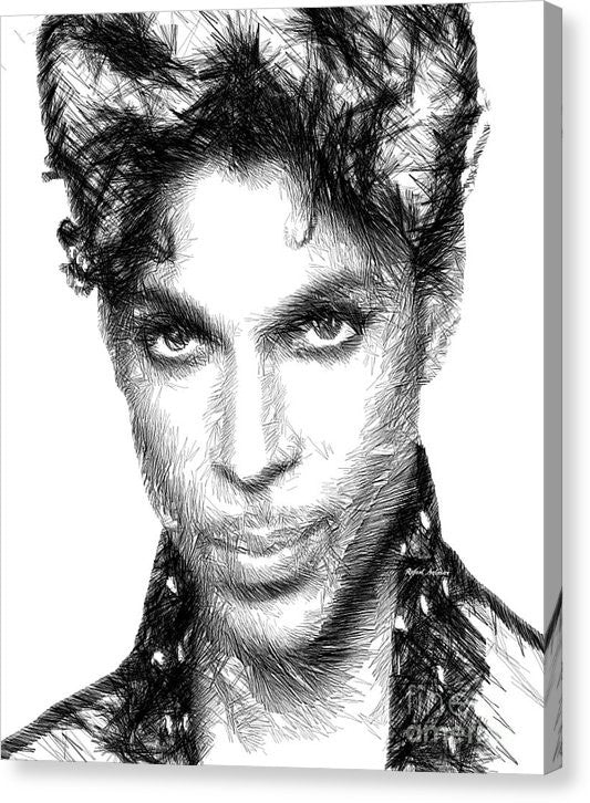 Impression sur toile - Prince - Croquis hommage en noir et blanc