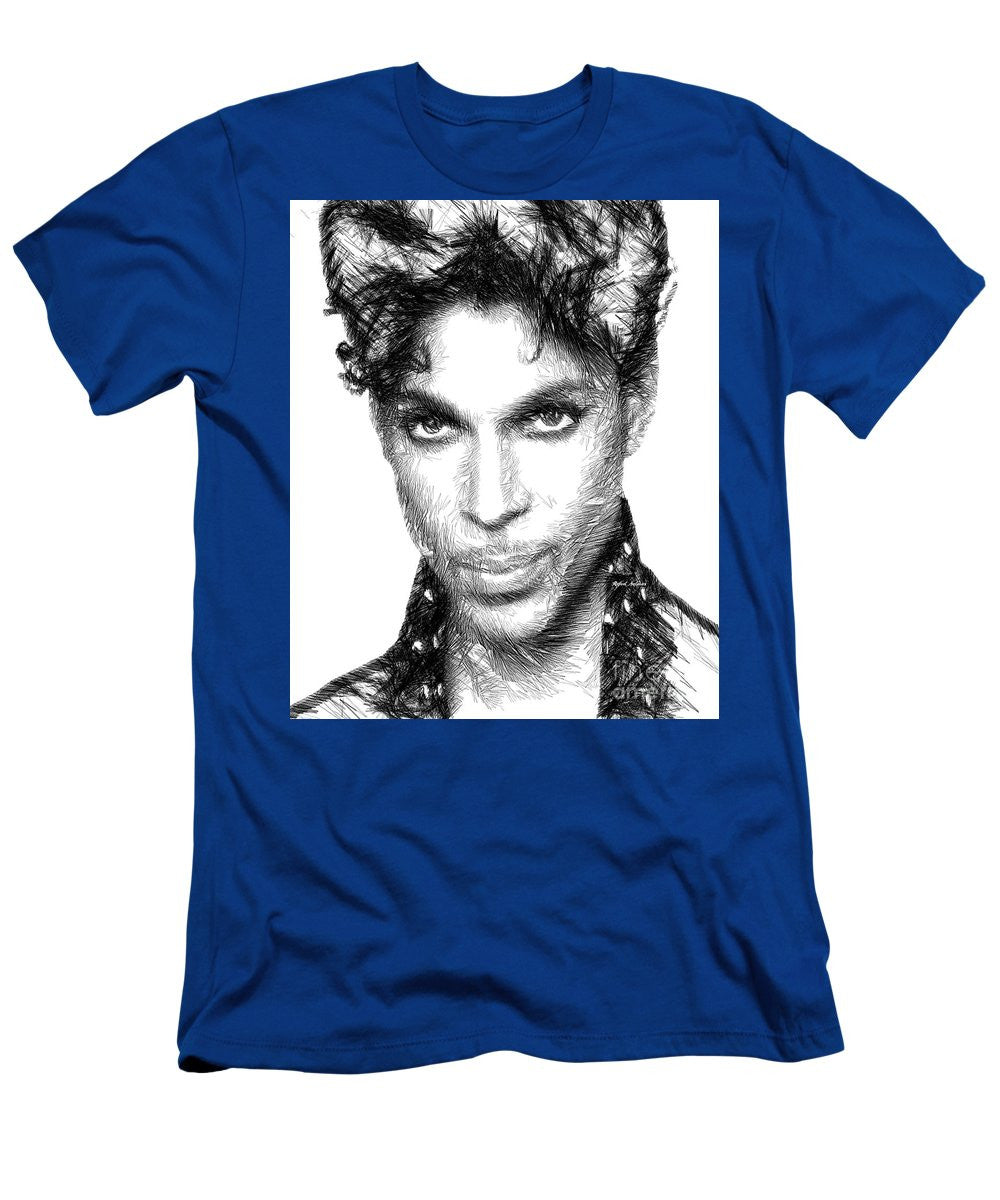 T-shirt pour homme (coupe ajustée) - Prince - Croquis hommage en noir et blanc