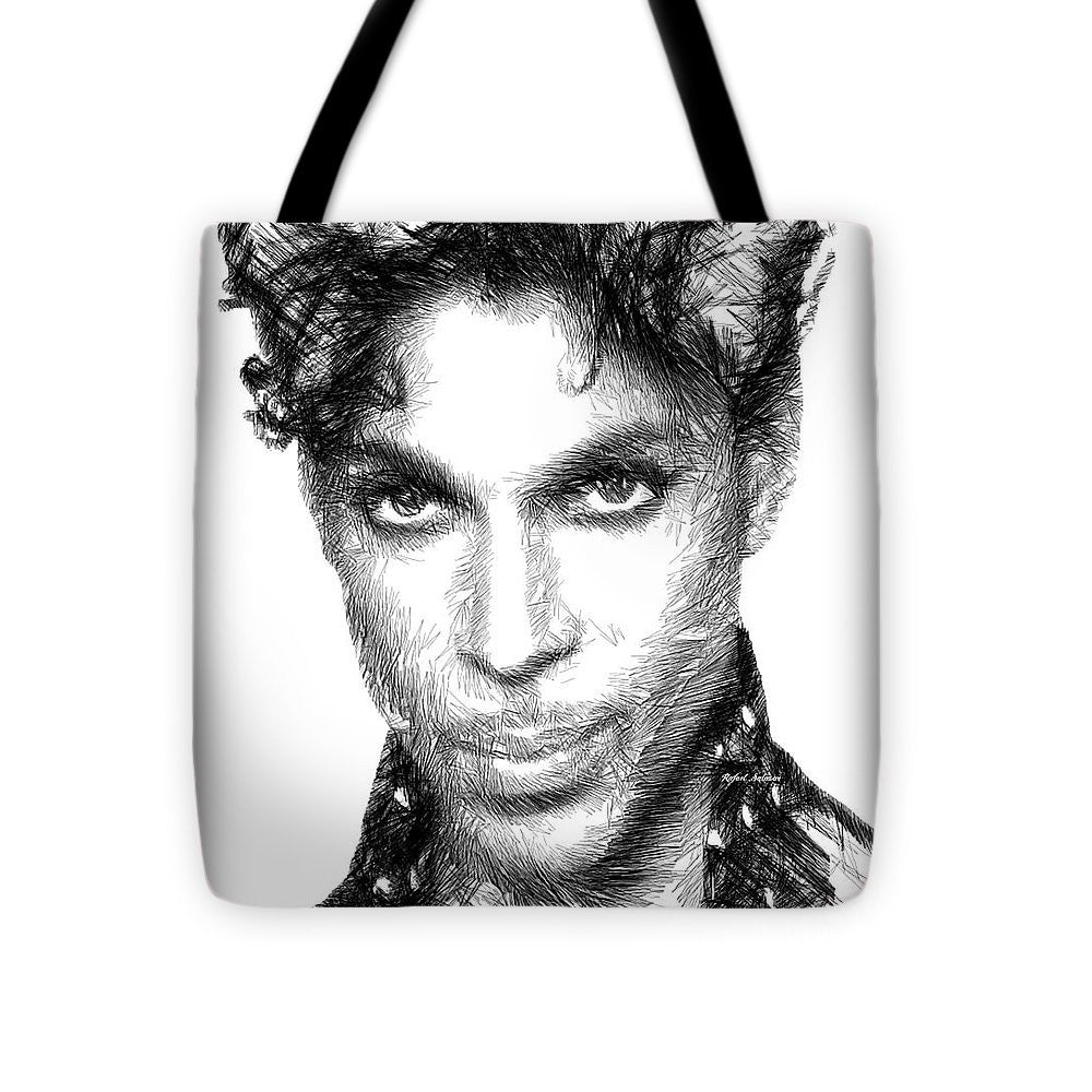 Sac fourre-tout - Prince - Croquis hommage en noir et blanc