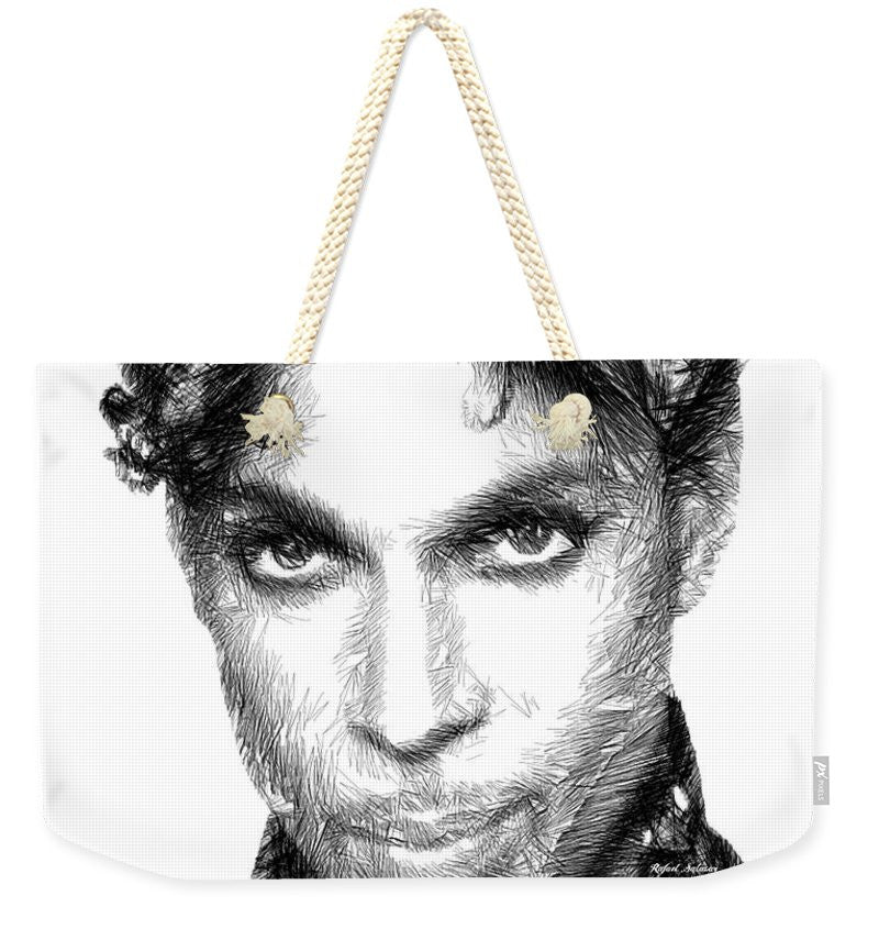 Sac fourre-tout week-end - Prince - Esquisse hommage en noir et blanc