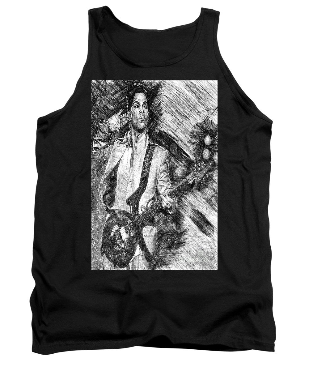 Tank Top - Prince - Tribute With Guitar In Black And White