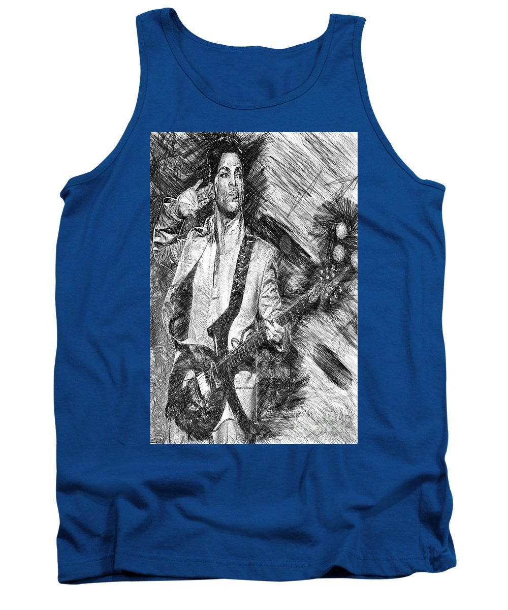 Tank Top - Prince - Tribute With Guitar In Black And White