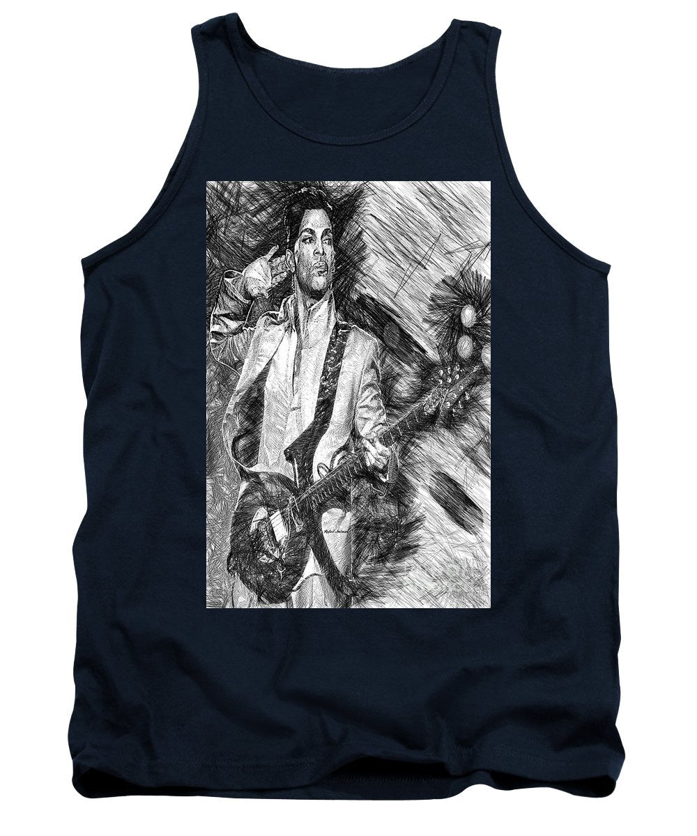 Tank Top - Prince - Tribute With Guitar In Black And White