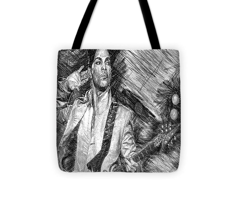 Sac fourre-tout - Prince - Hommage avec guitare en noir et blanc