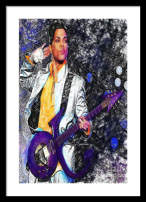 Framed Print - Prince - Tribute With Guitar