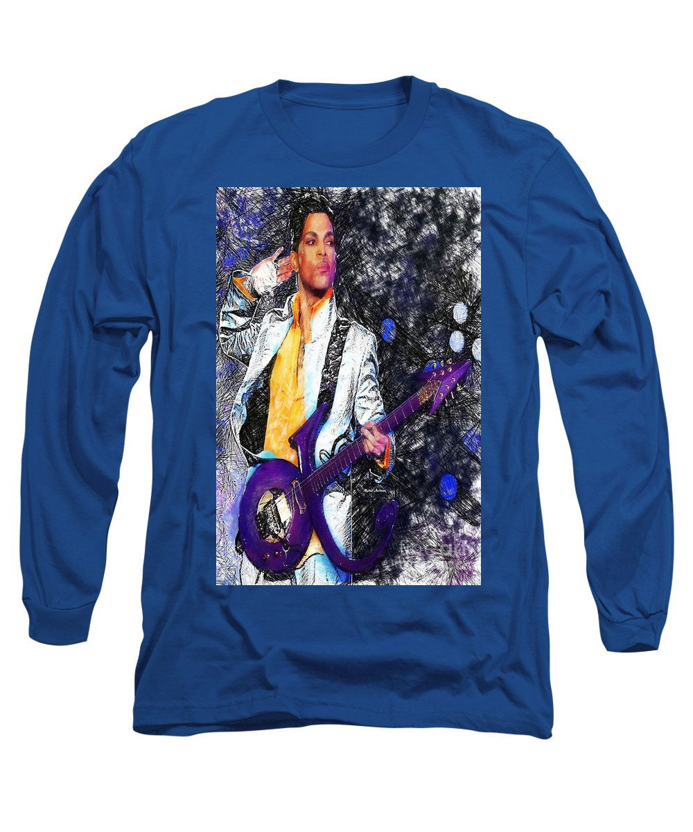 Long Sleeve T-Shirt - Prince - Tribute With Guitar