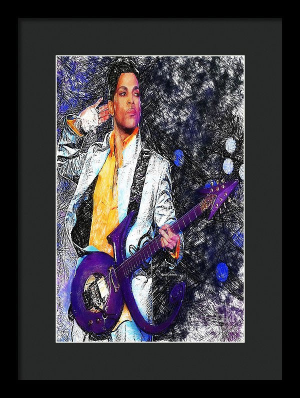 Framed Print - Prince - Tribute With Guitar