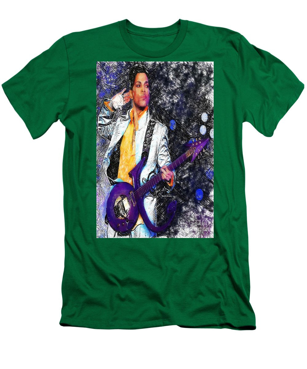 T-shirt pour homme (coupe ajustée) - Prince - Hommage à la guitare