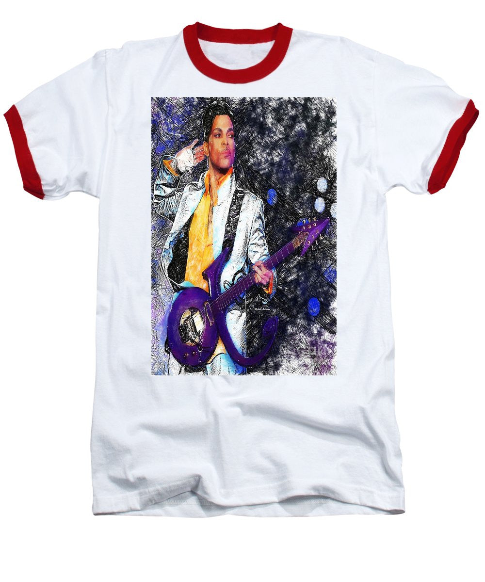 Baseball T-Shirt - Prince - Tribute With Guitar