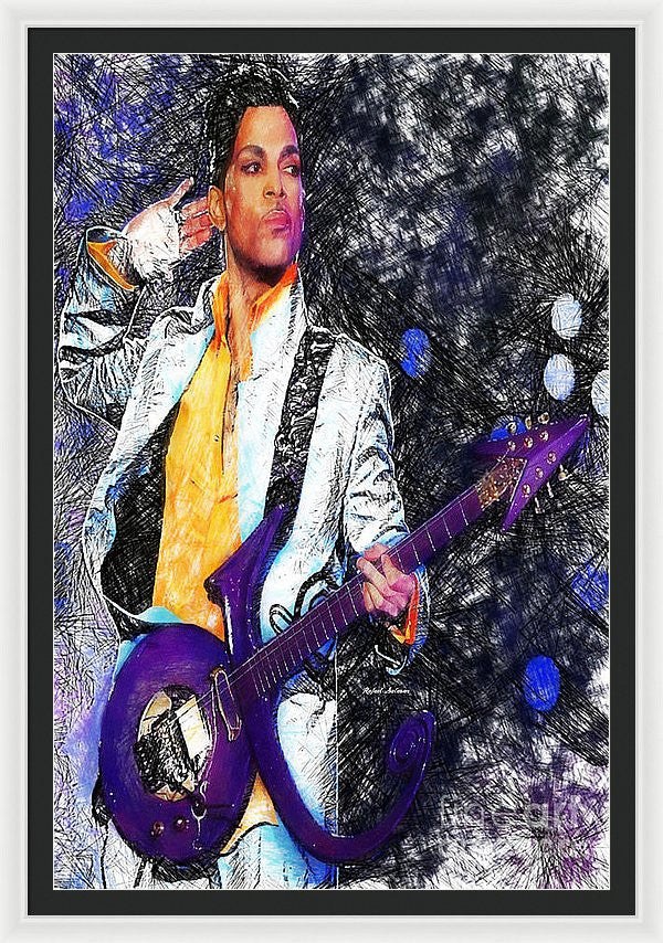 Framed Print - Prince - Tribute With Guitar