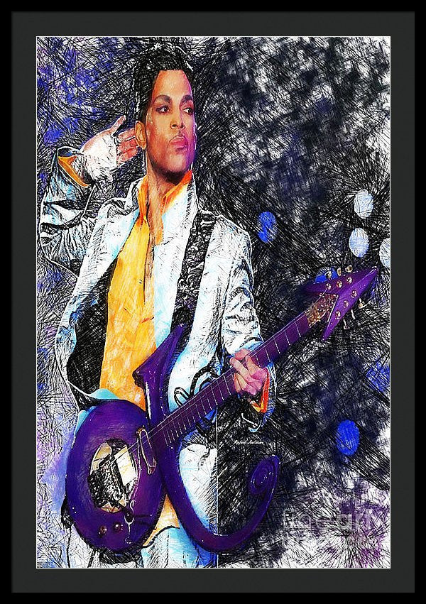 Framed Print - Prince - Tribute With Guitar