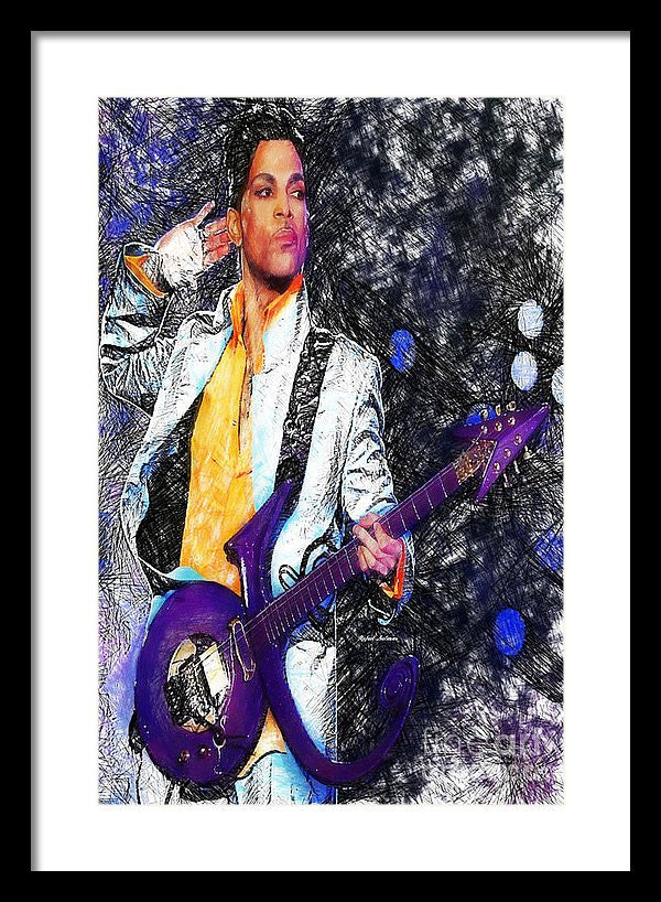 Framed Print - Prince - Tribute With Guitar