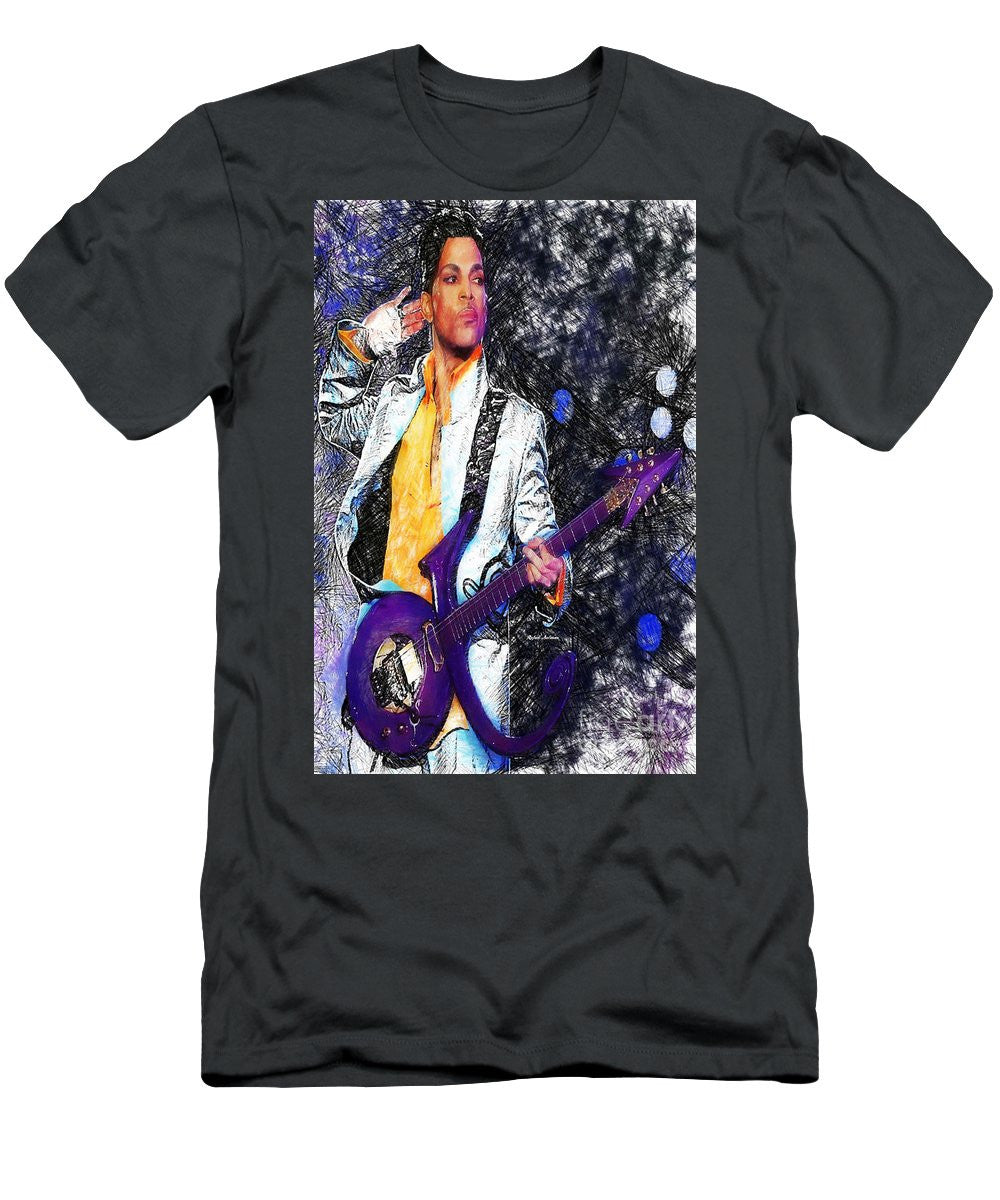 T-shirt pour homme (coupe ajustée) - Prince - Hommage à la guitare