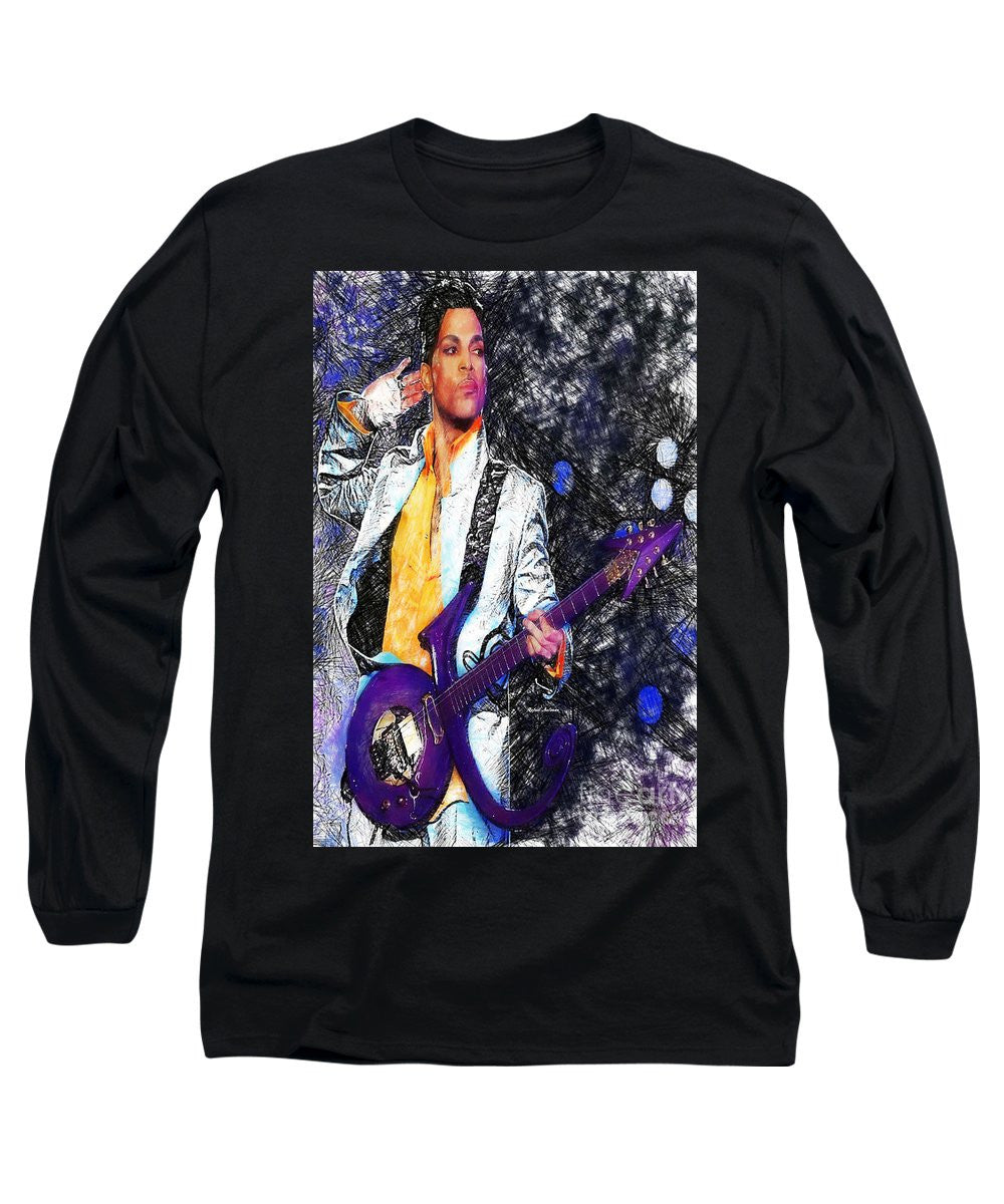 Long Sleeve T-Shirt - Prince - Tribute With Guitar