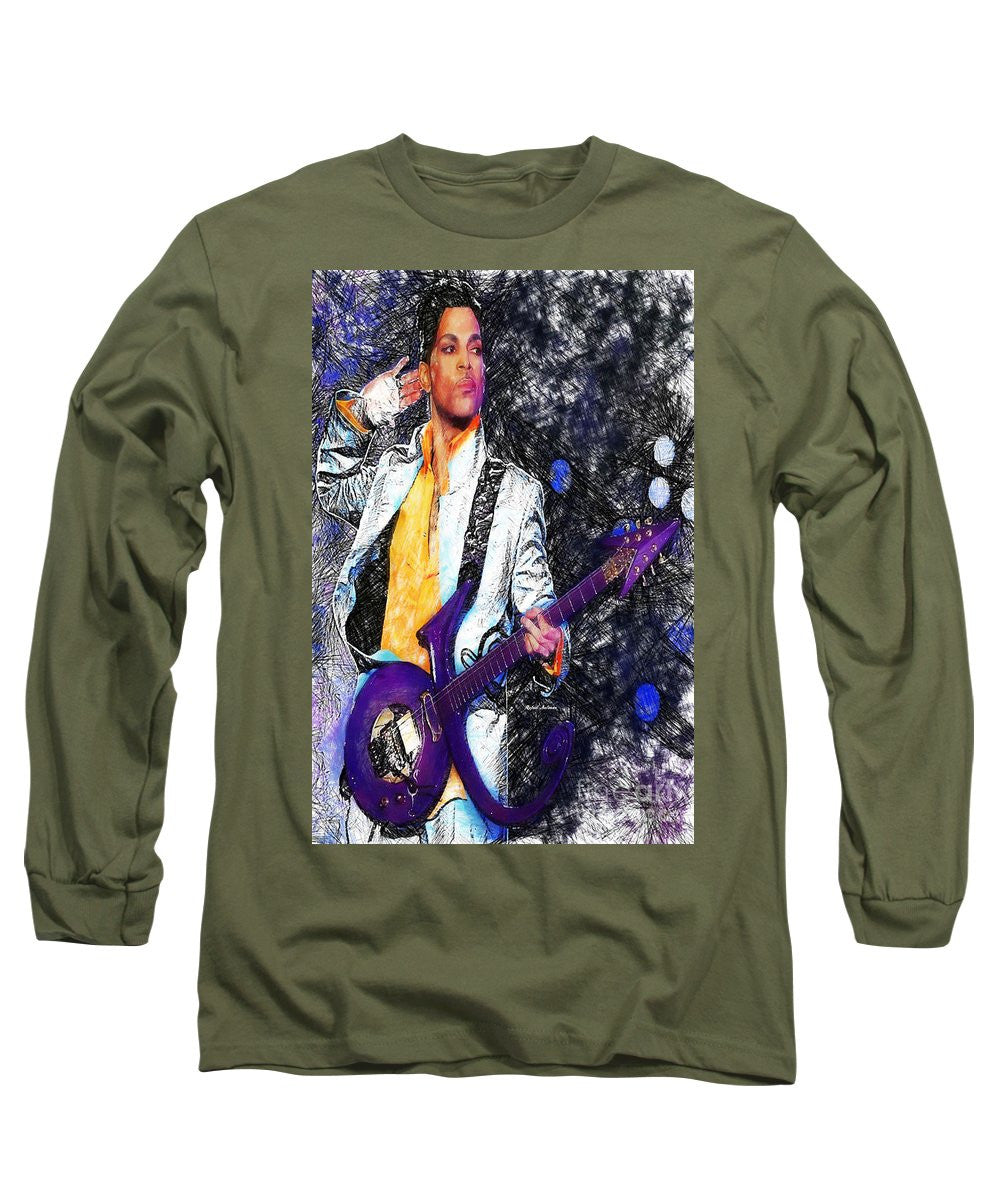 Long Sleeve T-Shirt - Prince - Tribute With Guitar