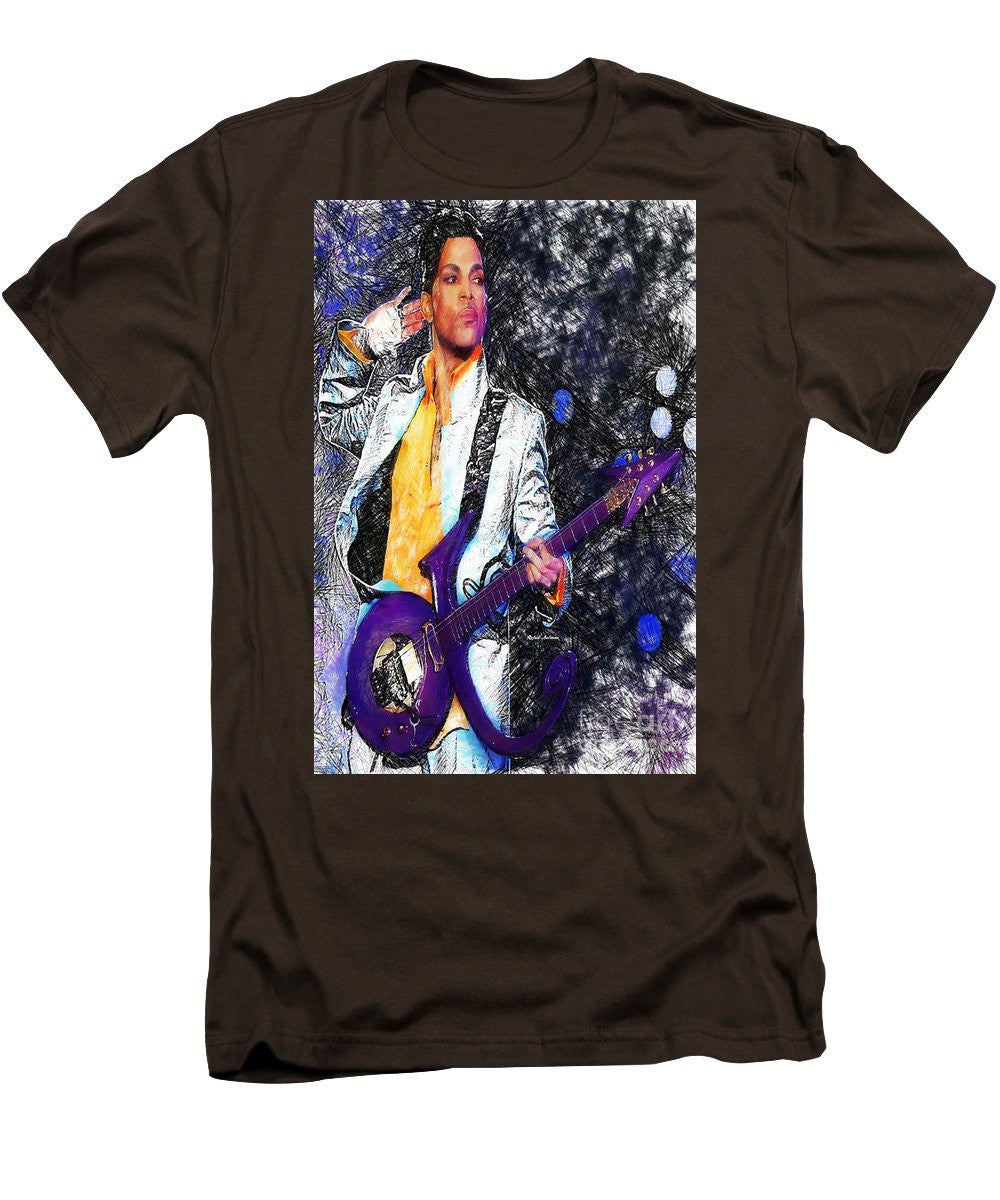 T-shirt pour homme (coupe ajustée) - Prince - Hommage à la guitare