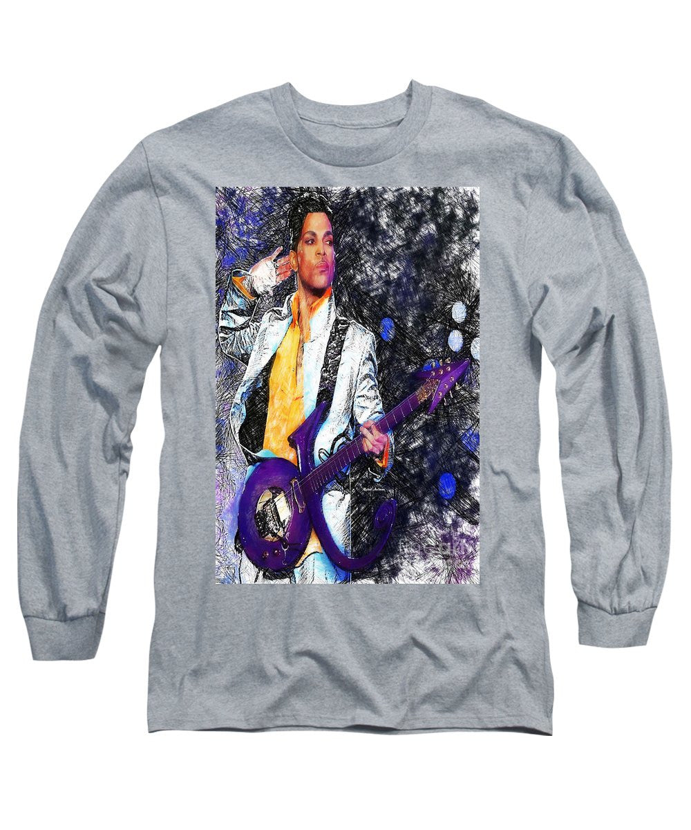 Long Sleeve T-Shirt - Prince - Tribute With Guitar