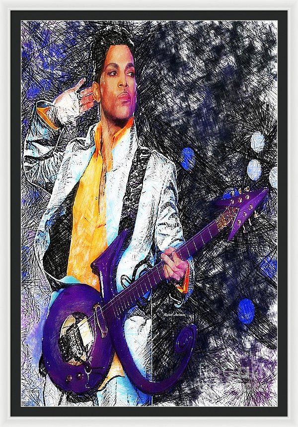 Framed Print - Prince - Tribute With Guitar