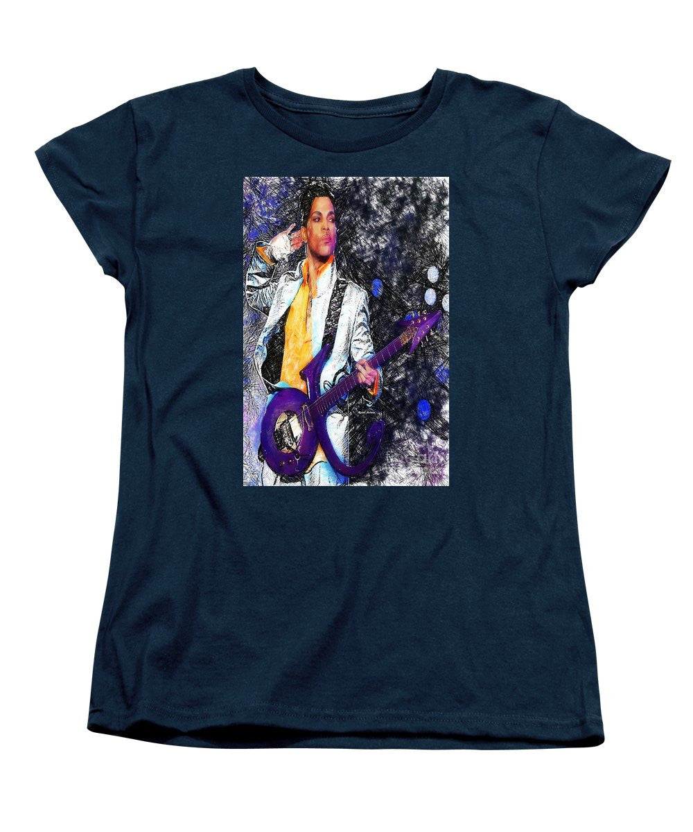 Women's T-Shirt (Standard Cut) - Prince - Tribute With Guitar