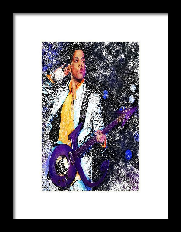 Framed Print - Prince - Tribute With Guitar