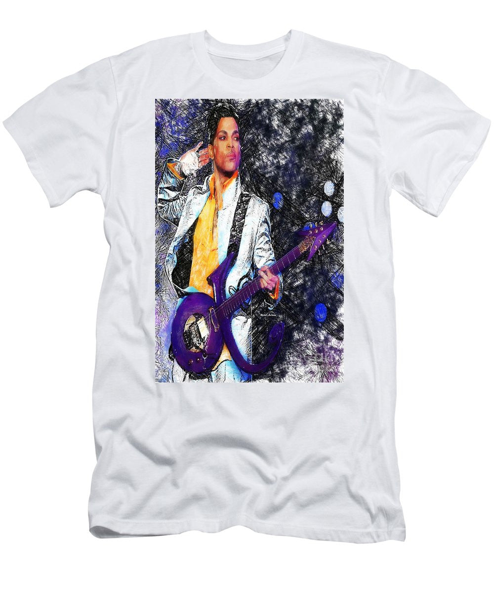 T-shirt pour homme (coupe ajustée) - Prince - Hommage à la guitare