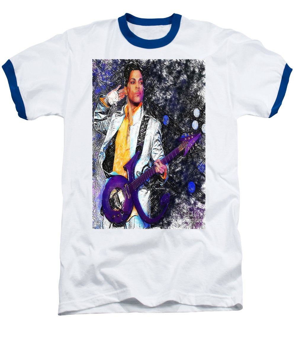 Baseball T-Shirt - Prince - Tribute With Guitar