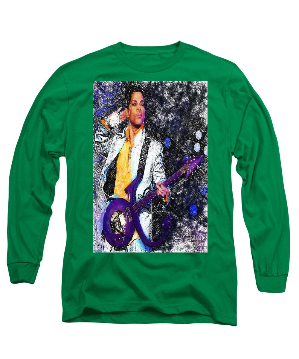 Long Sleeve T-Shirt - Prince - Tribute With Guitar