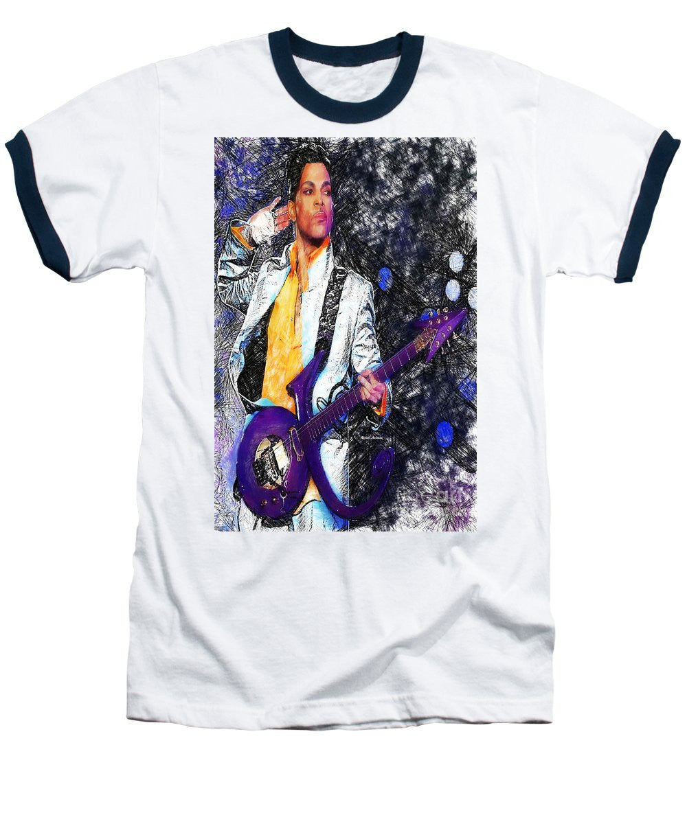 Baseball T-Shirt - Prince - Tribute With Guitar