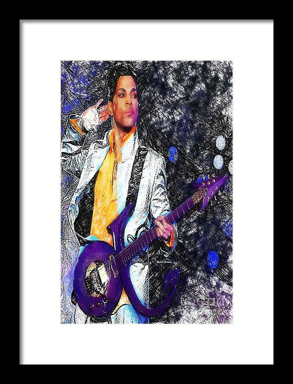 Framed Print - Prince - Tribute With Guitar