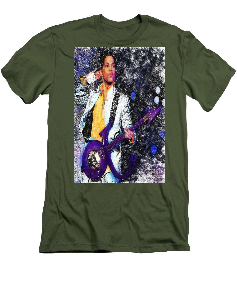 T-shirt pour homme (coupe ajustée) - Prince - Hommage à la guitare