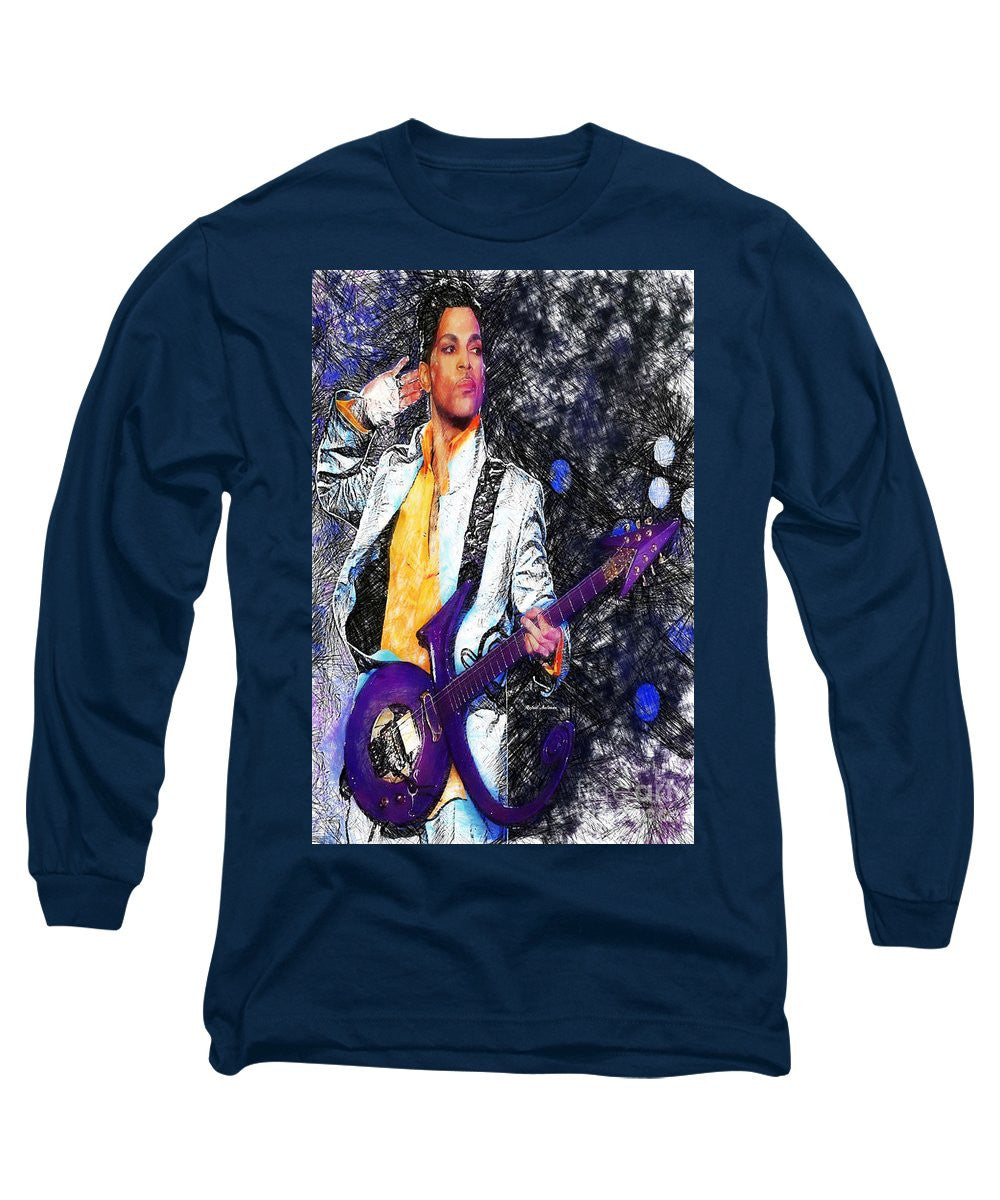 Long Sleeve T-Shirt - Prince - Tribute With Guitar