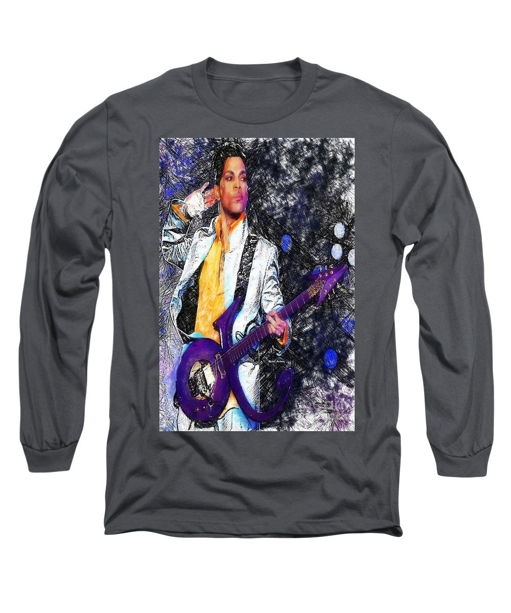 Long Sleeve T-Shirt - Prince - Tribute With Guitar