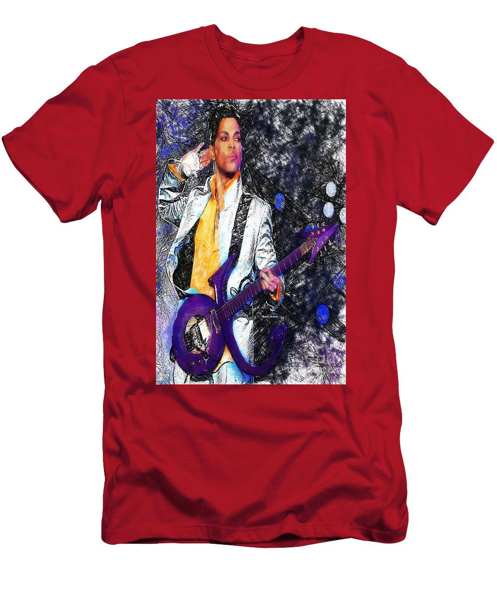 T-shirt pour homme (coupe ajustée) - Prince - Hommage à la guitare